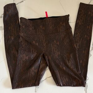 Spanx Brown Snake Print Leggings